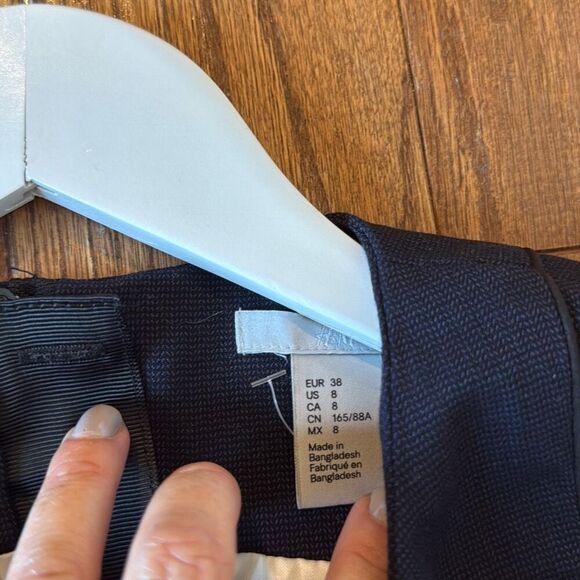 H&M navy seamed front pencil dress work size 8 - Picture 4 of 10